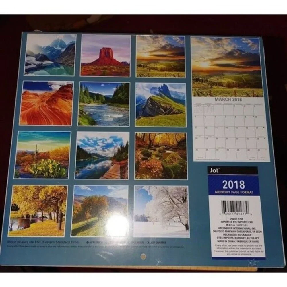 2018-LANDSCAPES 12-MONTH CALENDARS-2 PACK/NEW/SEALED/VINTAGE-NEW-2018
